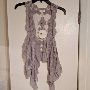 Gray Lace Vest